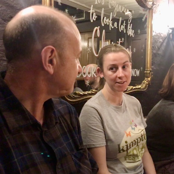 Two friends in a pub