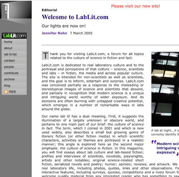 Screengrab of our first article